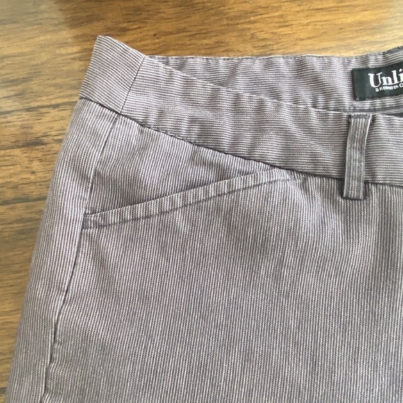 KENNETH Cole Reaction Beverly wide leg knee length grey pinstripe pants size 10 - Picture 7 of 8